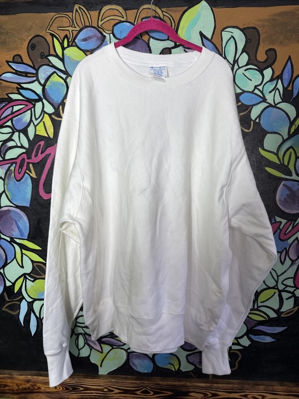 Champion Reverse Weave Heavyweight Sweatshirt, White, XL